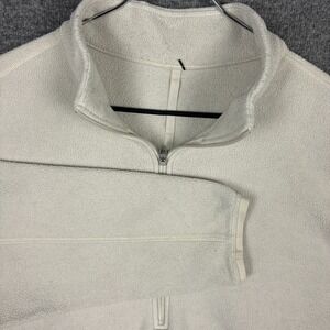 Lululemon Oversized-Fit Fleece Half Zip Sweater Mens Large Ivory Off-White